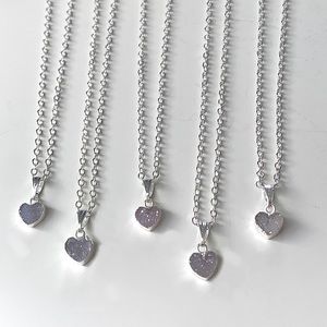 Druzy Heart Necklace Handmade